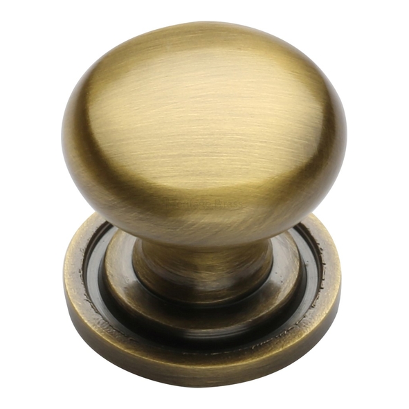C2240 25-AT • 25 x 25 x 23mm • Antique Brass • Heritage Brass Mushroom Cabinet Knob